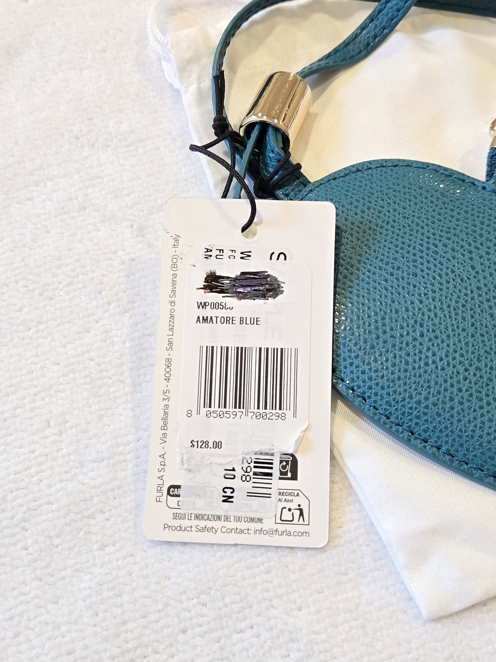 Furla Teal Heart Wristlet Coin Pouch with Dust Bag NWT - Picture 7 of 7